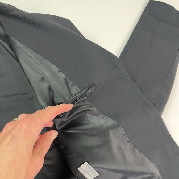 Theory Wool Blend Classic Blazer 8 Black Jacket Academia Business Office Preppy - Picture 10 of 13